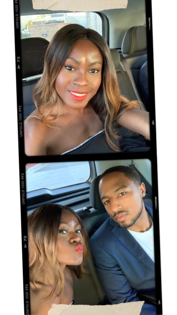 blonde, postpartum shedding, custom unit, hair are us, Indian wavy texture hair, weave, wavy styles, red lip, husband, protective hairstyle  