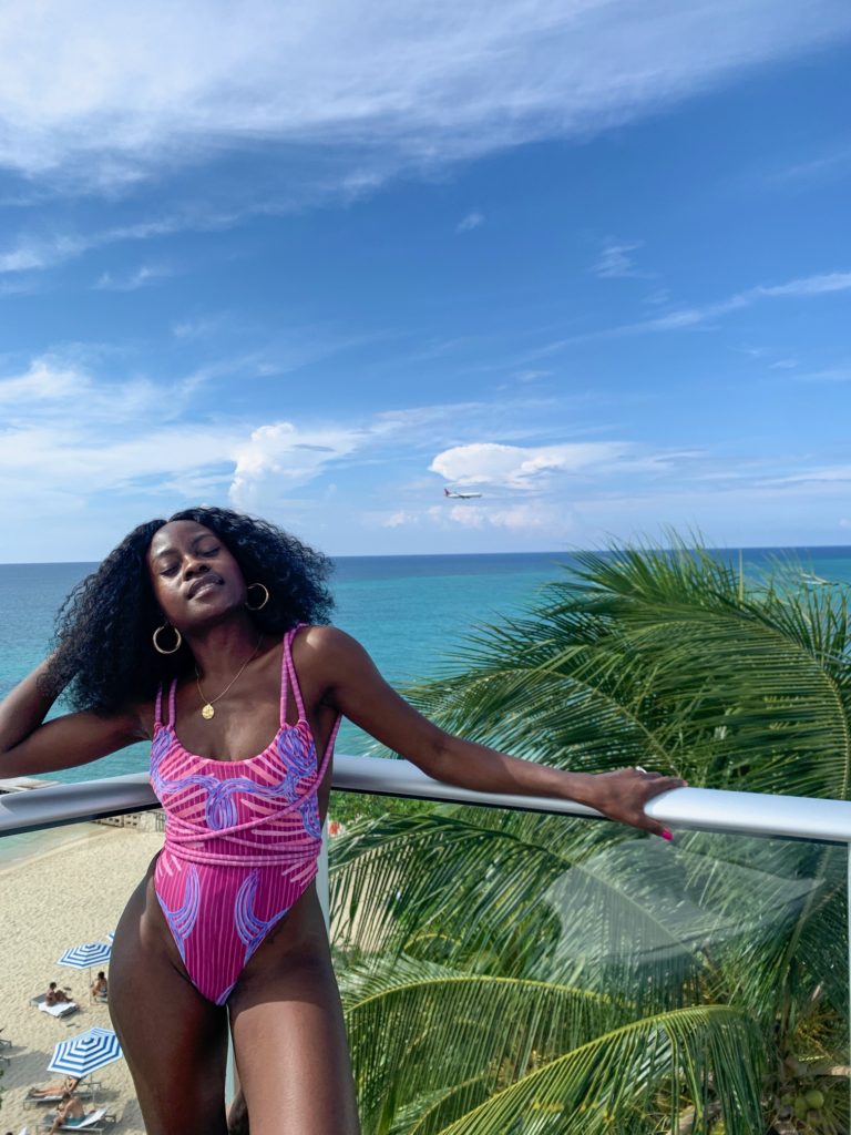 pink swimsuit, Jamaica, Montego Bay