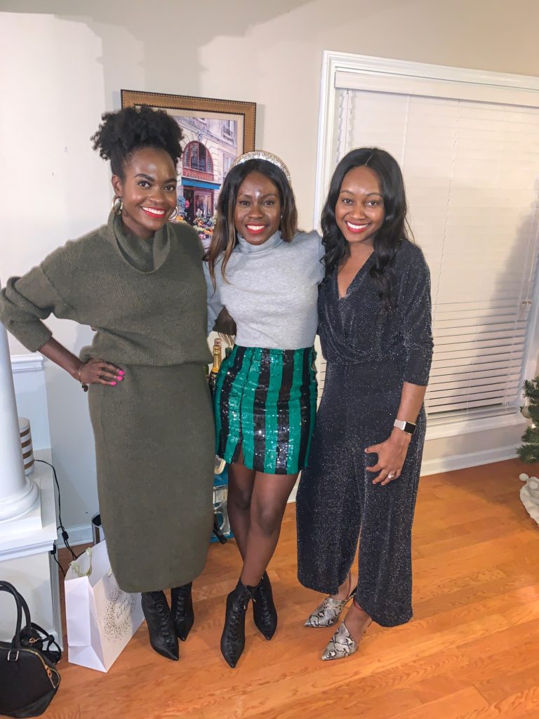 sequins skirt, black girl magic, holiday look