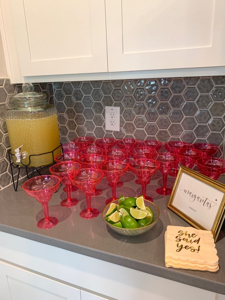 margarita bar, margarita glasses, drink pitcher